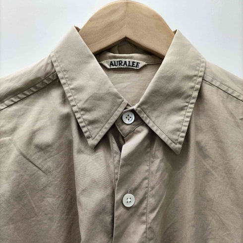 オーラリー AURALEE 18SS WASHED FINX TWILL HALF SLEEVED BIG SHIRTS ウォッシュド フィンクス ツイル ハーフスリーブ シャツ メンズ JPN:3