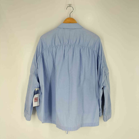 ザラ ZARA 裾ドローコード バックギャザー ワイドシルエット レギュラーカラー シャツ レディース S-M