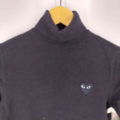 プレイコムデギャルソン PLAY COMME des GARCONS ブラックハートワッペン タートルネック ウール ニット セーター レディース JPN:M