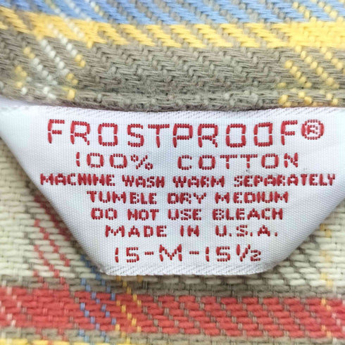 フロストプルーフ FROSTPROOF 70s USA製 チェック ヘビー ネルシャツ メンズ import:M