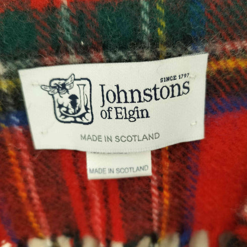 ジョンストンズオブエルガン johnstons of elgin スコットランド製 チェック柄 ウールマフラー レディース
