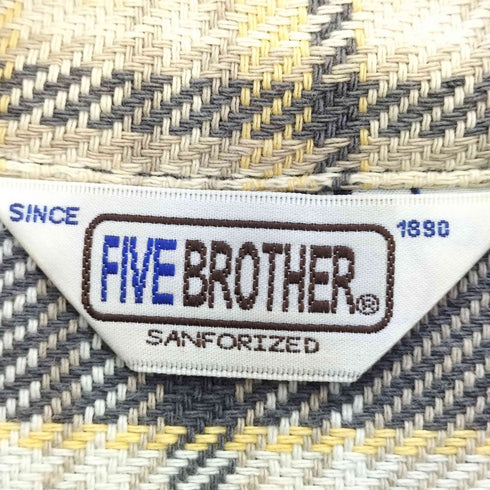 ファイブブラザー FIVE BROTHER ユニオンチケット チェック柄 ヘビー ネルシャツ メンズ