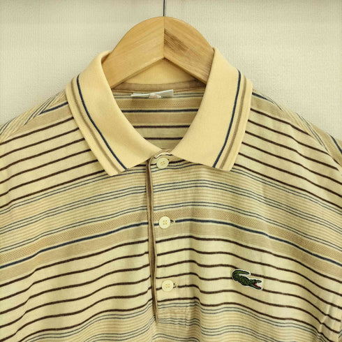 ラコステ LACOSTE ワンポイント刺繍 ボーダー S/S ポロシャツ メンズ JPN:3