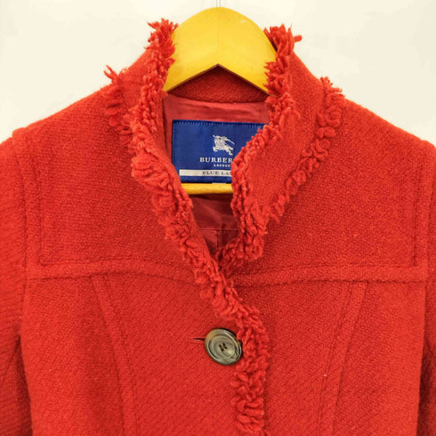 バーバリーブルーレーベル BURBERRY BLUE LABEL ロゴ刻印ボタン ウールコート レディース JPN:38 38