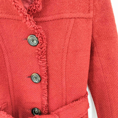 バーバリーブルーレーベル BURBERRY BLUE LABEL ロゴ刻印ボタン ウールコート レディース JPN:38 38