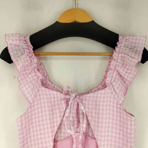 アリーバイダブルクローゼット Alley w closet ギンガムチェックフリルサロペット レディース