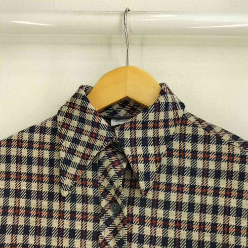 シアーズ Sears 70S ポリ混 アクリル チェック L/S シャツ レディース 10