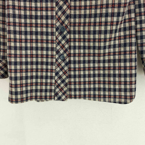 シアーズ Sears 70S ポリ混 アクリル チェック L/S シャツ レディース 10
