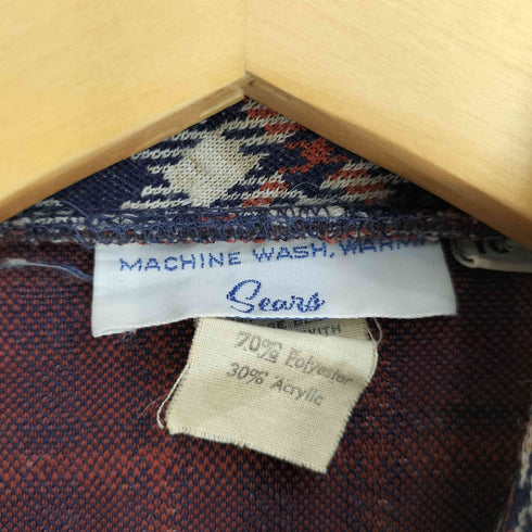 シアーズ Sears 70S ポリ混 アクリル チェック L/S シャツ レディース 10