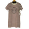 メゾンキツネ MAISON KITSUNE フロントプリント S/S ボーダーワンピース レディース JPN:S