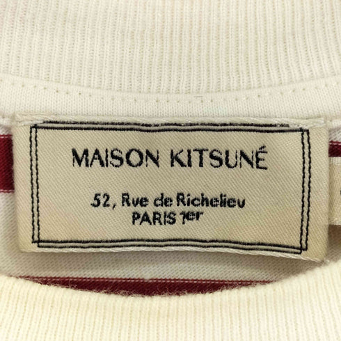 メゾンキツネ MAISON KITSUNE フロントプリント S/S ボーダーワンピース レディース JPN:S