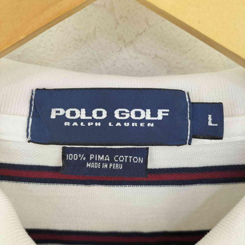 ポロゴルフラルフローレン POLO GOLF RALPH LAUREN ポニー刺繍 ボーダー ピマコットン 鹿の子ポロシャツ メンズ import:L