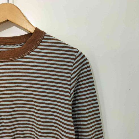 フォーティーファイブアール 45R 縞天竺の四角Tシャツ レディース