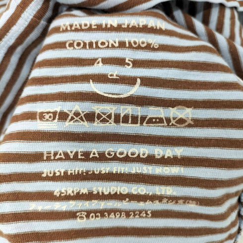 フォーティーファイブアール 45R 縞天竺の四角Tシャツ レディース