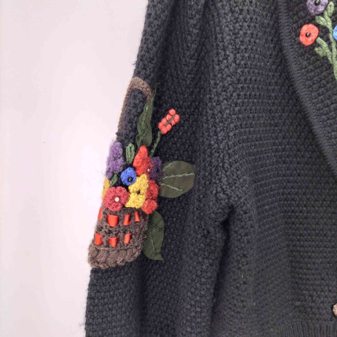 ARBER 花柄刺繍 ニットジャケット レディース
