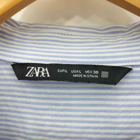 ザラ ZARA STRIPED POPLIN SHIRT ストライプシャツ レディース import:L