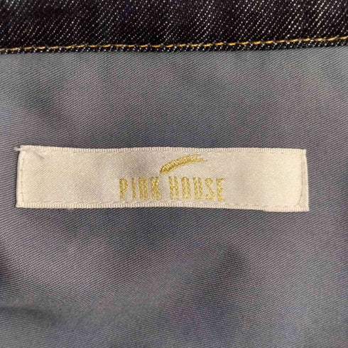 ピンクハウス PINK HOUSE ブルーランダムロゴ刺繍入りデニムワンピース レディース