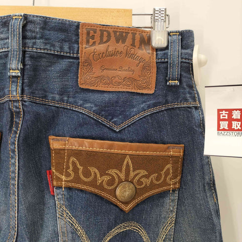 エドウィン EDWIN Exclusive Vintage ウエスタン フラップストレートデニム メンズ UK:30-31