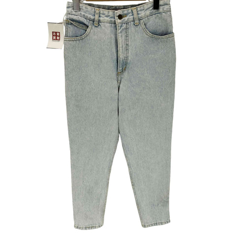 ゲスジーンズ GUESS JEANS 90S USA製 裾ジップ ケミカルウォッシュ テーパード デニム パンツ レディース 28