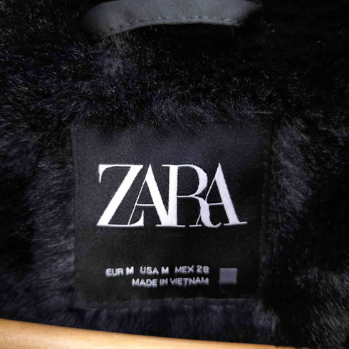 ザラ ZARA ファー フーデッド 中綿コート レディース import:M