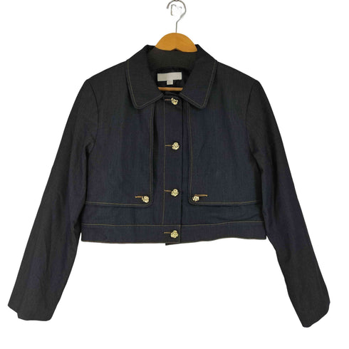ザラ ZARA コントラストステッチ入りショートジャケット レディース import:M