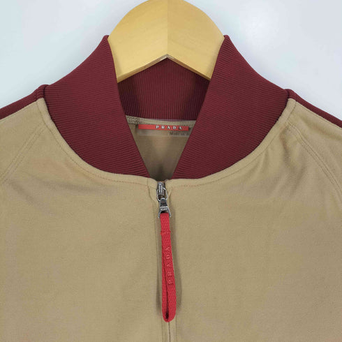プラダ PRADA イタリア製 異素材切替 ツートン ジップアップジャケット レディース import:M