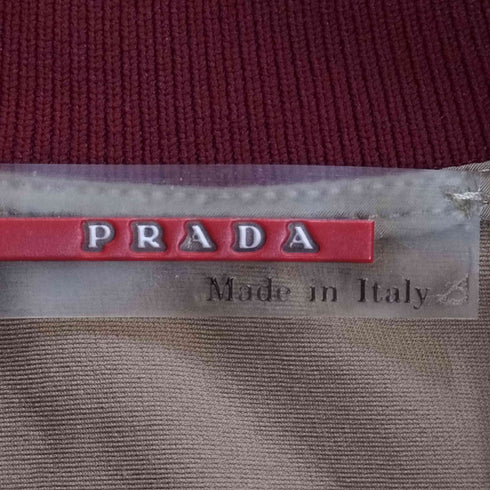 プラダ PRADA イタリア製 異素材切替 ツートン ジップアップジャケット レディース import:M