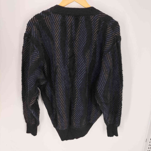 アラミス ARAMIS KIDMOHAIR キッドモヘヤ混 ウール ナイロン 混紡 ストライプ 総柄 Vネック ニット セーター メンズ import:M