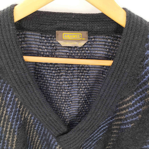 アラミス ARAMIS KIDMOHAIR キッドモヘヤ混 ウール ナイロン 混紡 ストライプ 総柄 Vネック ニット セーター メンズ import:M