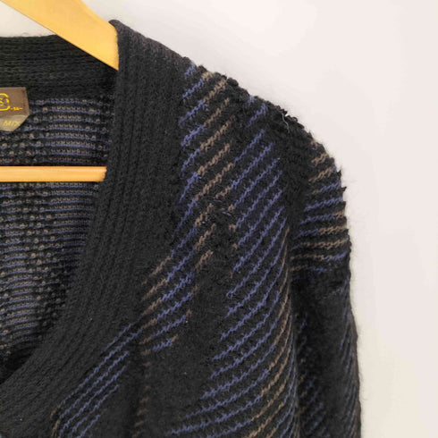 アラミス ARAMIS KIDMOHAIR キッドモヘヤ混 ウール ナイロン 混紡 ストライプ 総柄 Vネック ニット セーター メンズ import:M