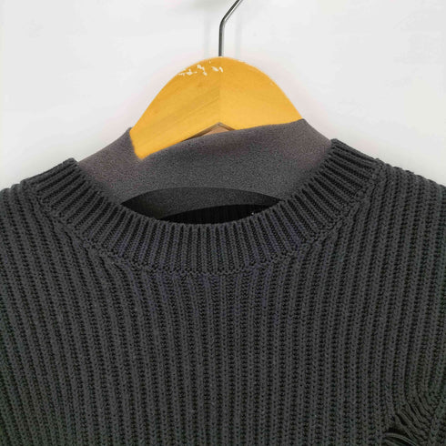 ザラ ZARA デストロイ加工クルーネックリブニット メンズ JPN:L