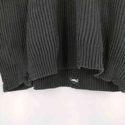 ザラ ZARA デストロイ加工クルーネックリブニット メンズ JPN:L