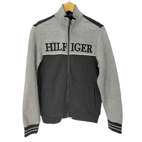トミーヒルフィガー TOMMY HILFIGER ジップアップ スウェットシャツ エルボーパッチ メンズ import:XS