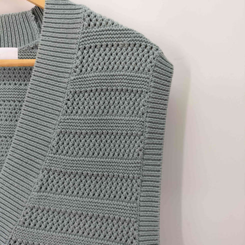 ルシェルブルー LE CIEL BLEU Eyelet Border Knit Vest ニットベスト レディース JPN:36
