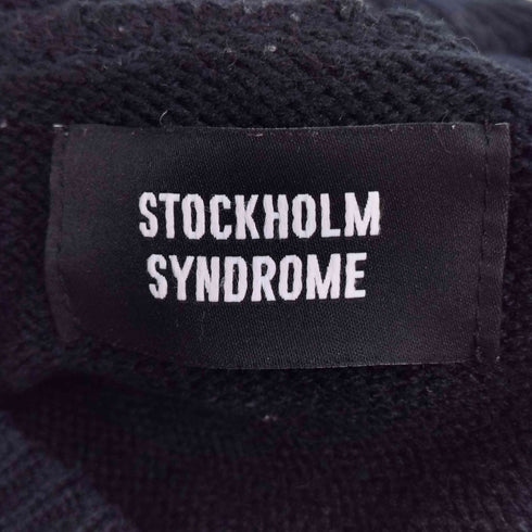 stockholm syndrome 刺繍デザインニットパーカー メンズ
