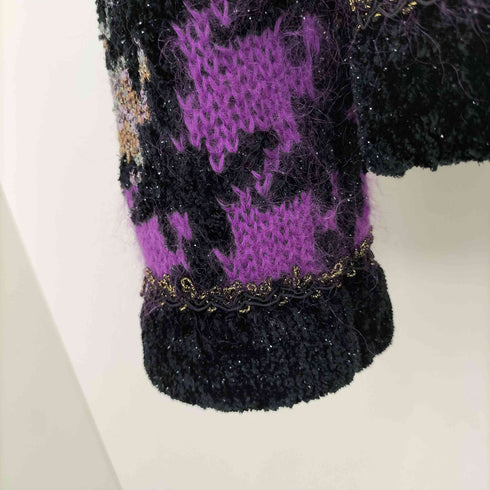 chamois royal 金ボタン 総柄 ニットカーディガン レディース