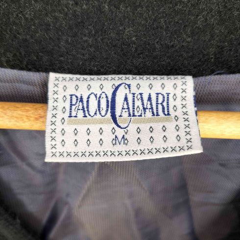 PACO CALVARI ウール混 ノーカラージャケット メンズ