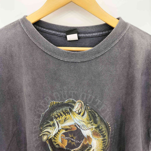 FURTHER OUT フィッシュ 魚 プリント クルーネックTシャツ メンズ