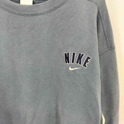 ナイキ NIKE 90s 白タグ USA製 ロゴ刺繍 クルーネックスウェット メンズ import:M