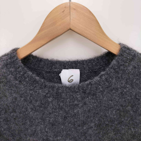 ロクビューティーアンドユースユナイテッドアローズ 6 BEAUTY & YOUTH UNITED ARROWS アルパカウール スリット クルーネック ニット プルオーバー レディース FREE