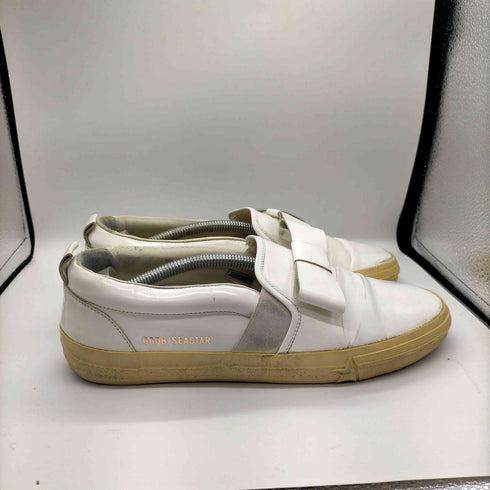 ゴールデングース GOLDEN GOOSE SEASTAR 汚れ加工 リアルレザー エナメル リボン スリッポン メンズ EUR:40