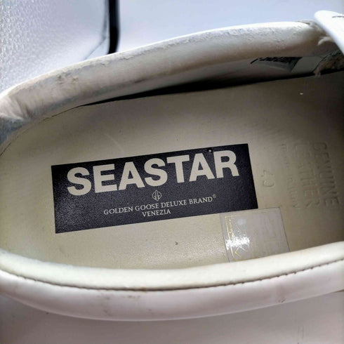 ゴールデングース GOLDEN GOOSE SEASTAR 汚れ加工 リアルレザー エナメル リボン スリッポン メンズ EUR:40