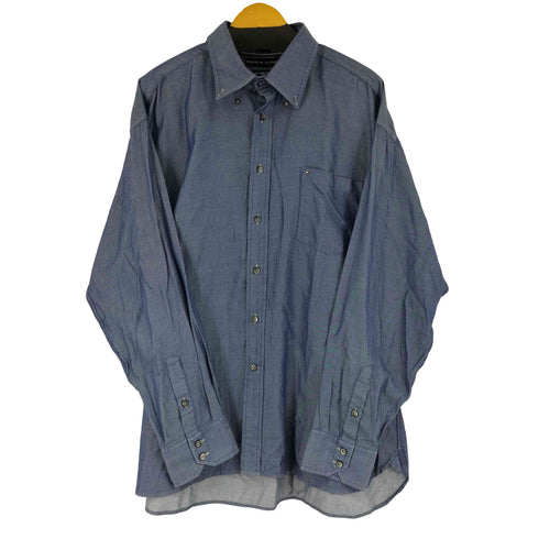 トミーヒルフィガー TOMMY HILFIGER 80'S 2PLY FABRIC L/S BDシャツ メンズ import:XXL
