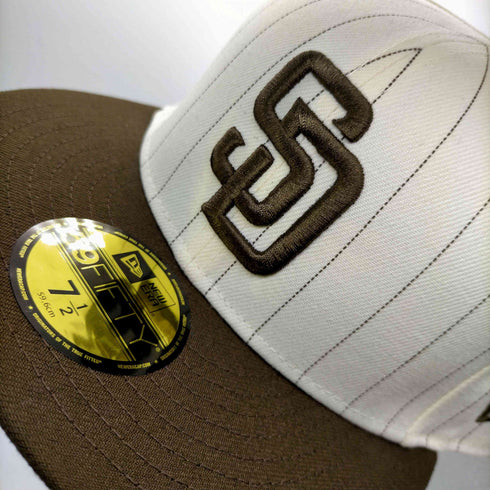 ニューエラ NEW ERA 59FIFTY MLB オンフィールド チーム SD ロゴ 刺繍 ピンストライプ 6パネル キャップ メンズ 72/1 59.6cm