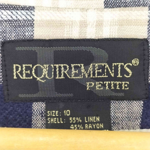 requirements リネンレーヨン チェックテーラードジャケット レディース US:10
