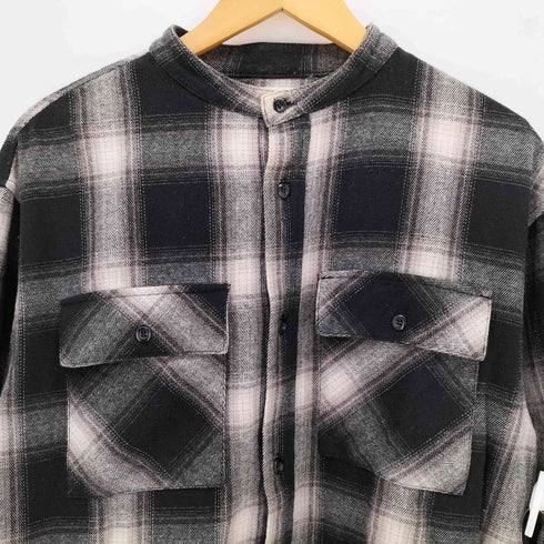 アズールバイマウジー AZUL by moussy NO COLLAR CHECK SHIRT オンブレチェックシャツ メンズ JPN:M