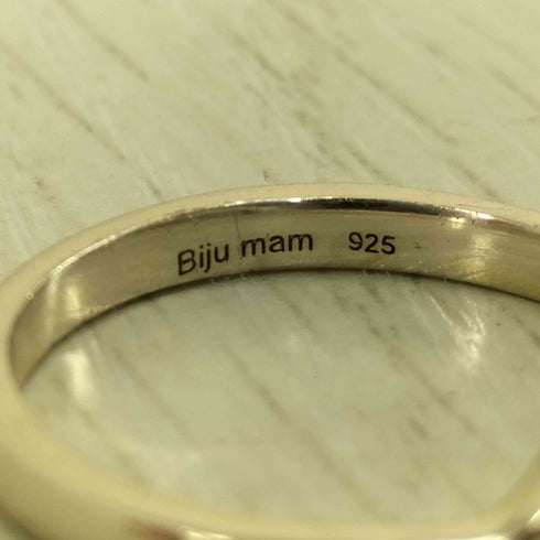 Biju mam silver925刻印 星 カーブデザイン リング レディース