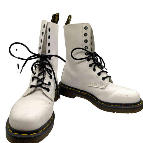 ドクターマーチン Dr.Martens 英国製 1490 WHITE 10ホール レザー ロング ブーツ メンズ UK:5