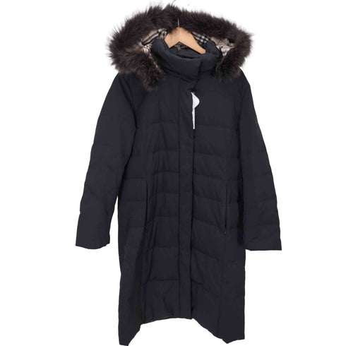 バーバリーロンドン BURBERRY LONDON ファー付き ダウンロングコート レディース JPN:9号