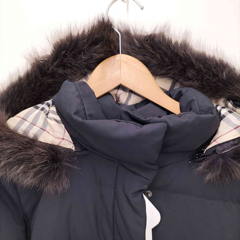 バーバリーロンドン BURBERRY LONDON ファー付き ダウンロングコート レディース JPN:9号